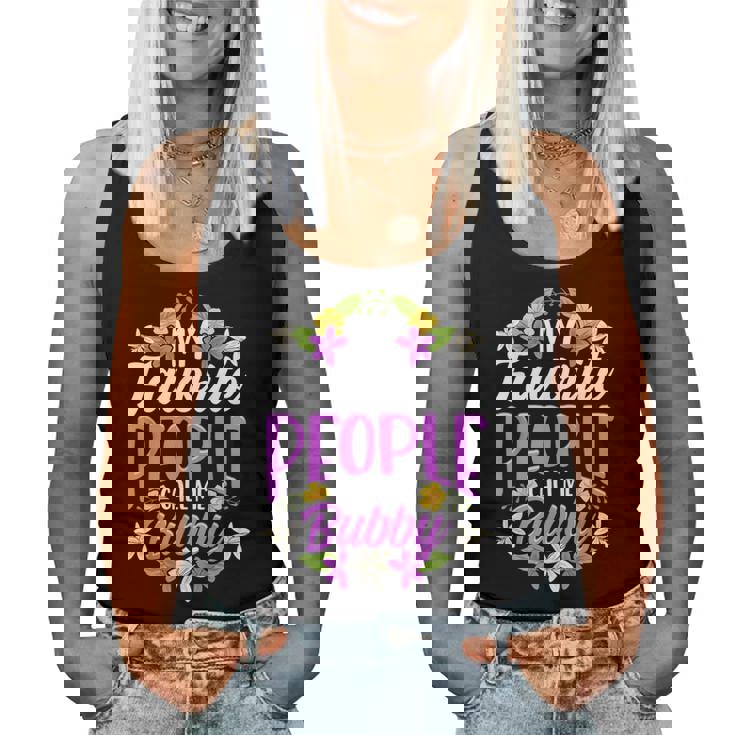 My Favorite People Call Me Bubby Floral Women Tank Top