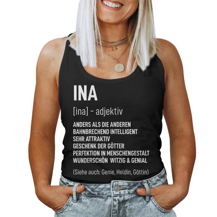 First Name Woman Saying Birthday Name Ina Tank Top Frauen