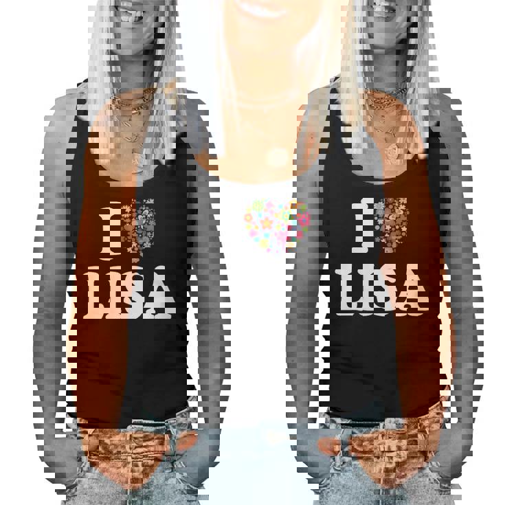 Fleur Coeur Lisa Prénom Fille I Love Lisa Débardeur pour femme