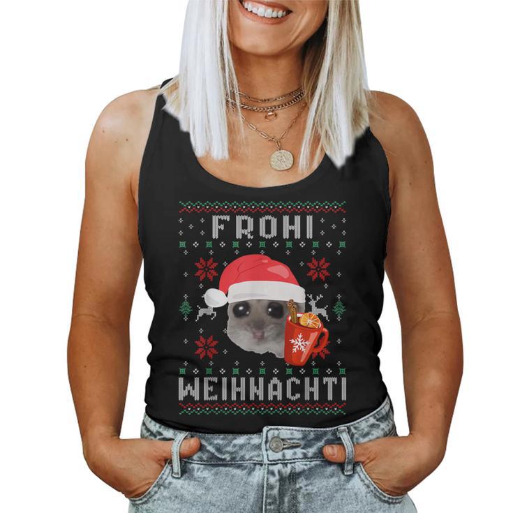 Frohi Weihnachti X Sad Hamster Meme Xmas Wine Mulled Wine Tank Top Frauen