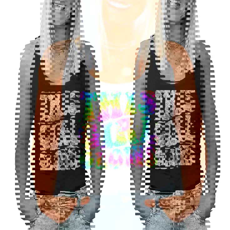 Girl Tie Dye This Girl Glows 80'S 90'S Women Tank Top