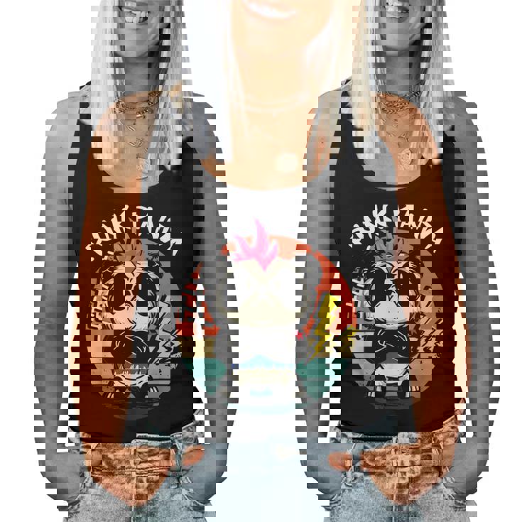 Punk Panda Música Punk Rock Rocker Punker Camiseta sin mangas para mujer
