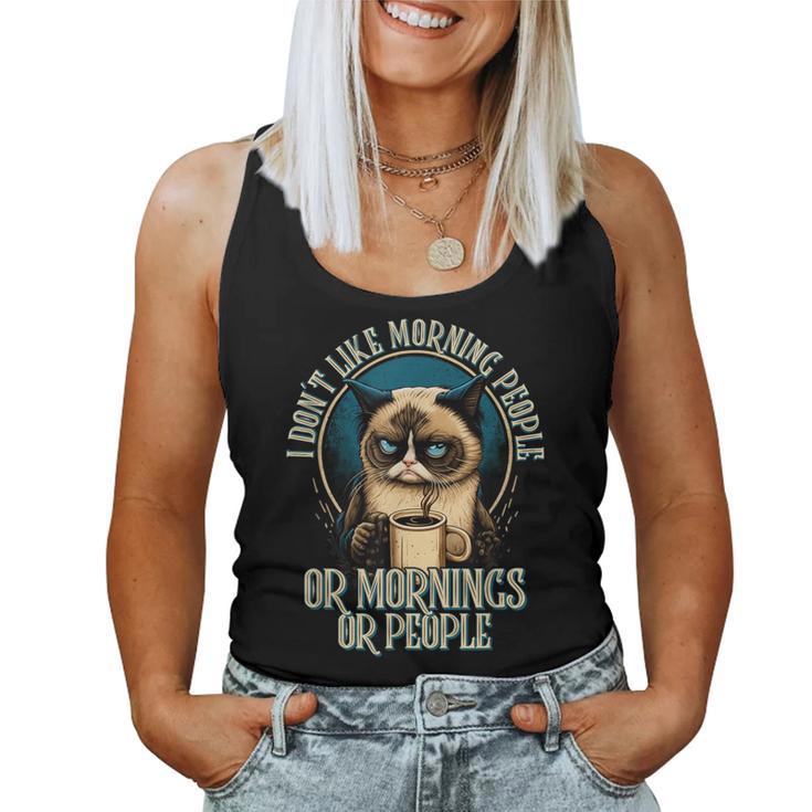 I Hate Morning People And Mornings And People Coffee Cat Tank Top Frauen