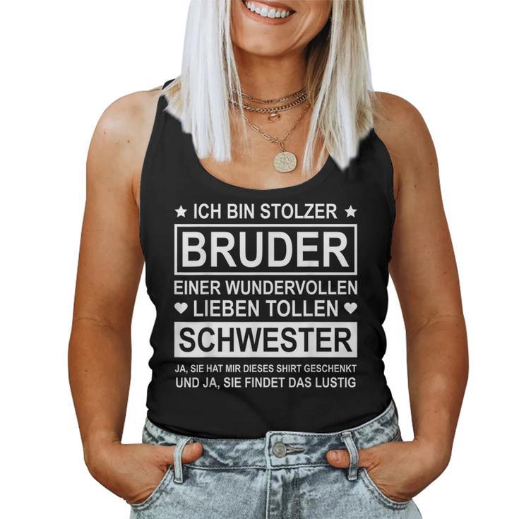 Ich Bin Stolzer Bruder Einer Wundervollen Liebe Schwester Tank Top Frauen