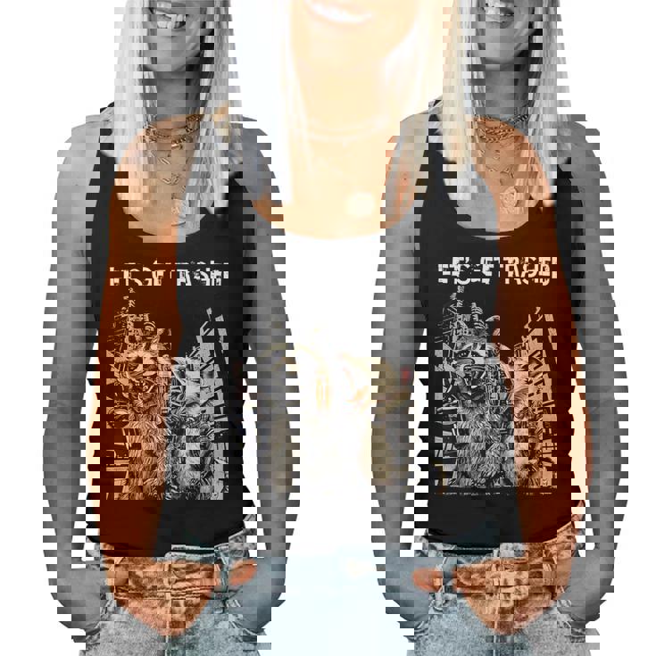 Let's Get Trashed Raccoon & Opossum Women Tank Top - Fun Night Out