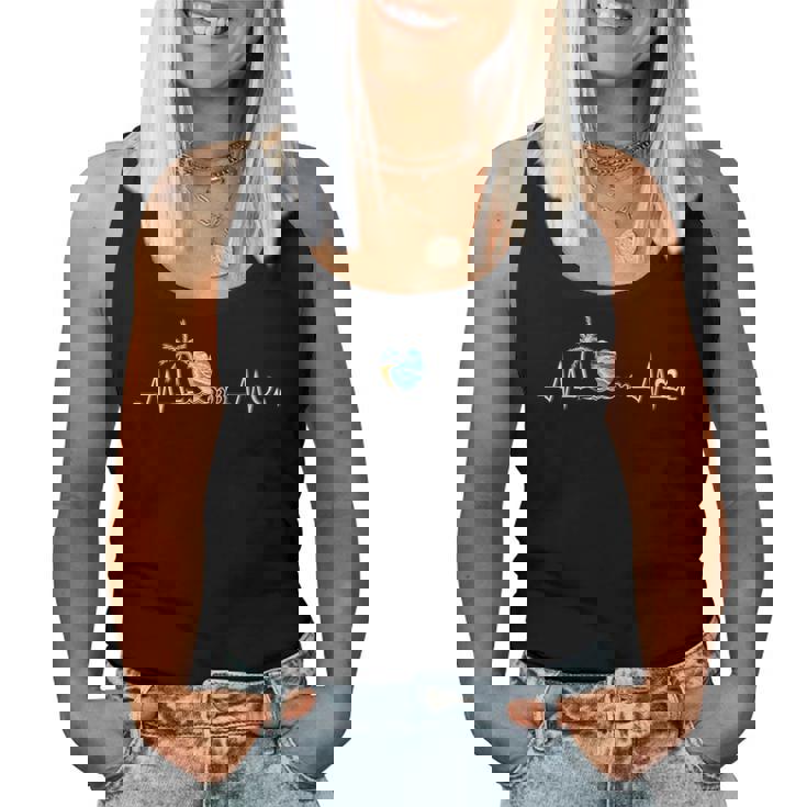 Life Is Really Good Beach Heartbeat Summer Beach Vacation Women Tank Top
