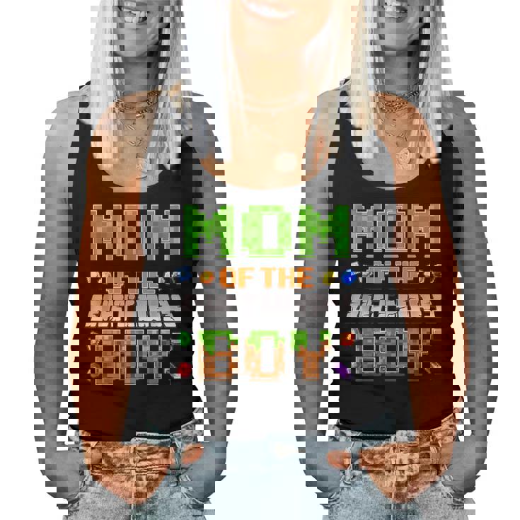 Mom Of The Birthday Boy Party Video Gamer Pixel Number Women Tank Top