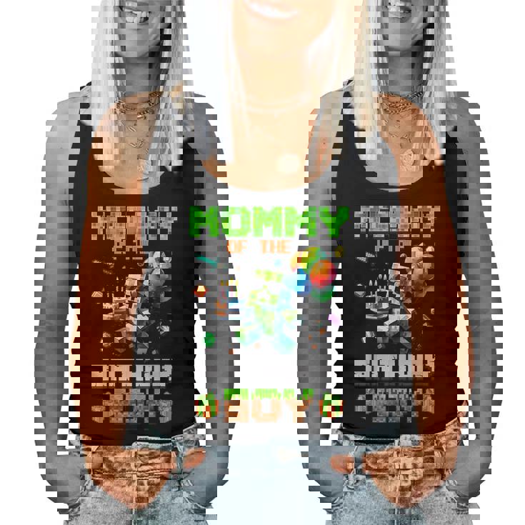 Mom Of The Birthday Boy Party Video Gamer Pixel Number Women Tank Top