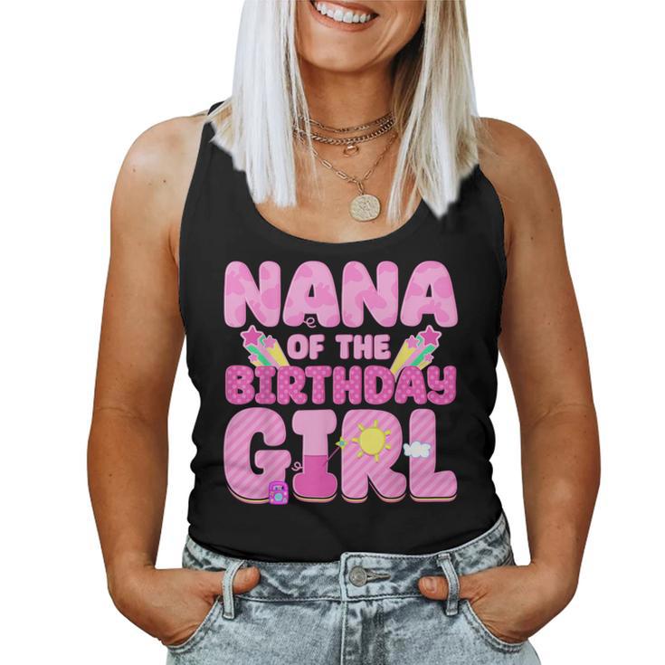 Nana Of The Birthday Girl Pig Family Party Decorations Women Tank Top
