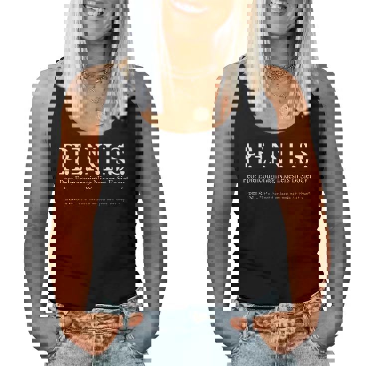 PENIS People Encouraging Niceness In Society Sarcastic Women Tank Top
