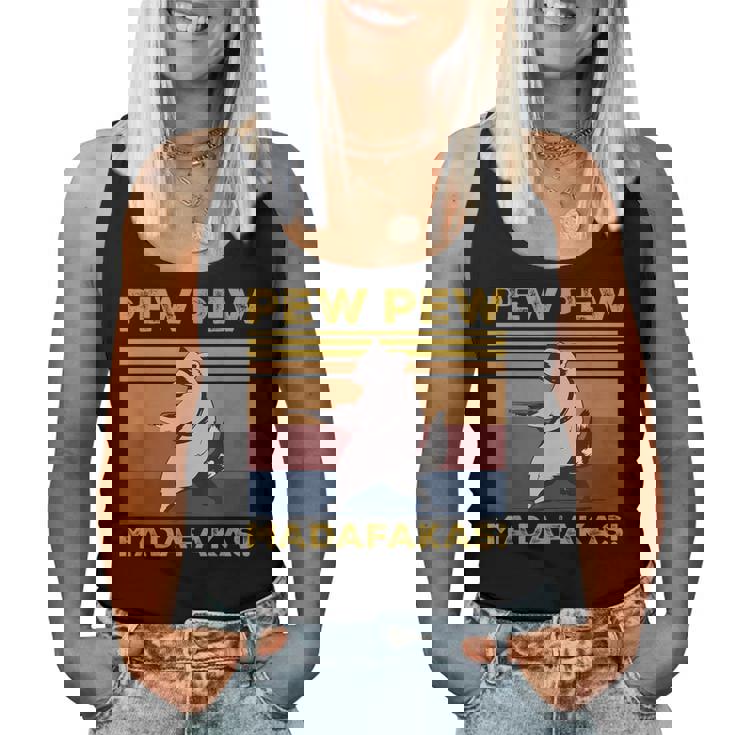 Pew Pew Madafakas Raccoon Lover Vintage Retro Women Tank Top