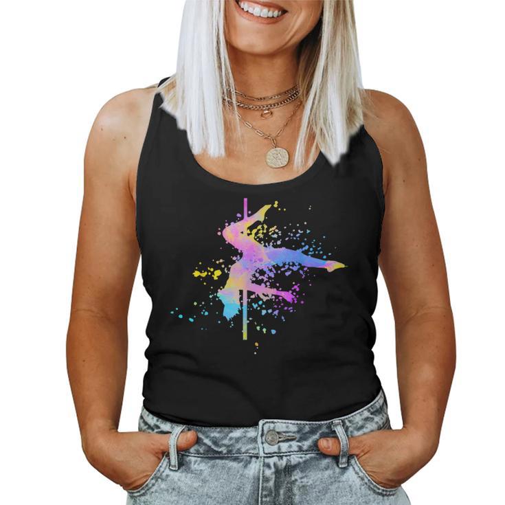 Poledance Bar Pole Dance Fitness Paint Splash Women's Tank Top Frauen