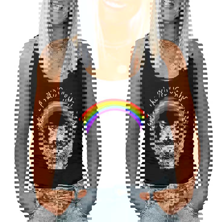 Raccoon Be Gay Do Crime Rainbow LGBTQ Pride Gay Racoon Women Tank Top