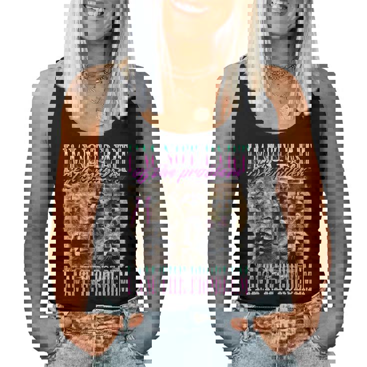Raccoon Meme Women's Tank Top - Fun Bootleg Design