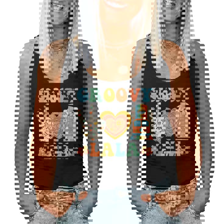 Retro Groovy Lala Grandma Hippie Family Matching Women Tank Top