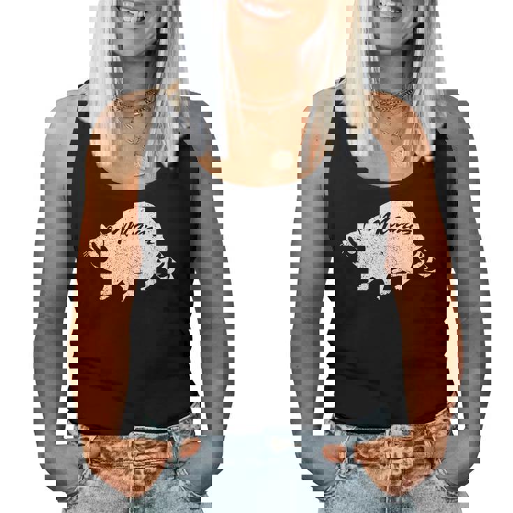 Retro Raccoon Women’s Tank Top - Vintage Half Moon Design