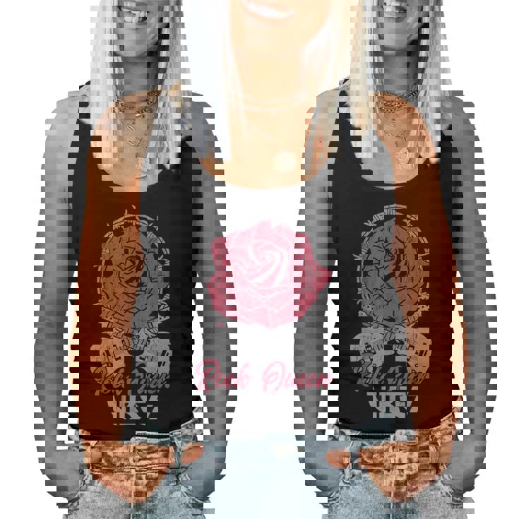 Rock Queenibes Guitarraintage Rose Rock Music Camiseta sin mangas para mujer