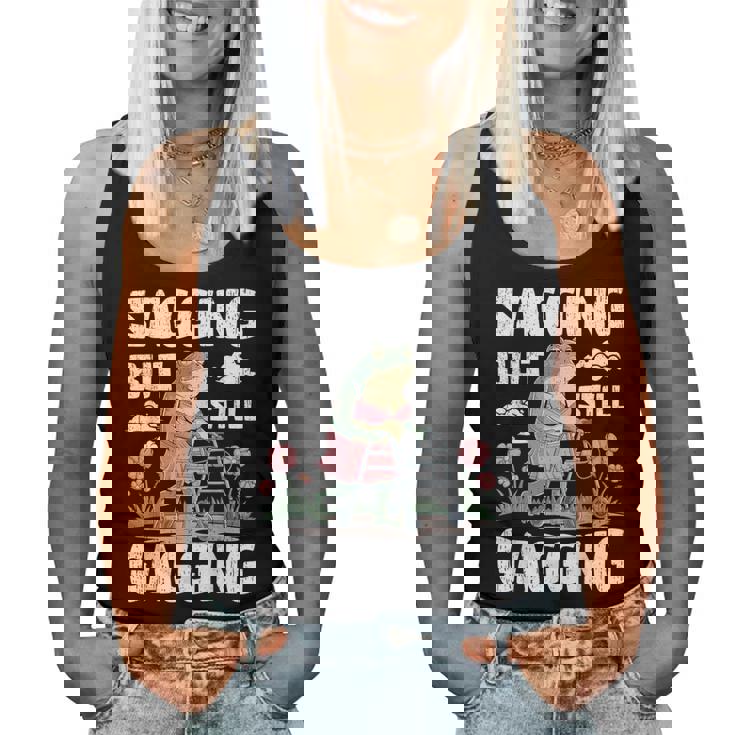 Sagging But Still Gagging Meme Frog Humor Girls Women Tank Top