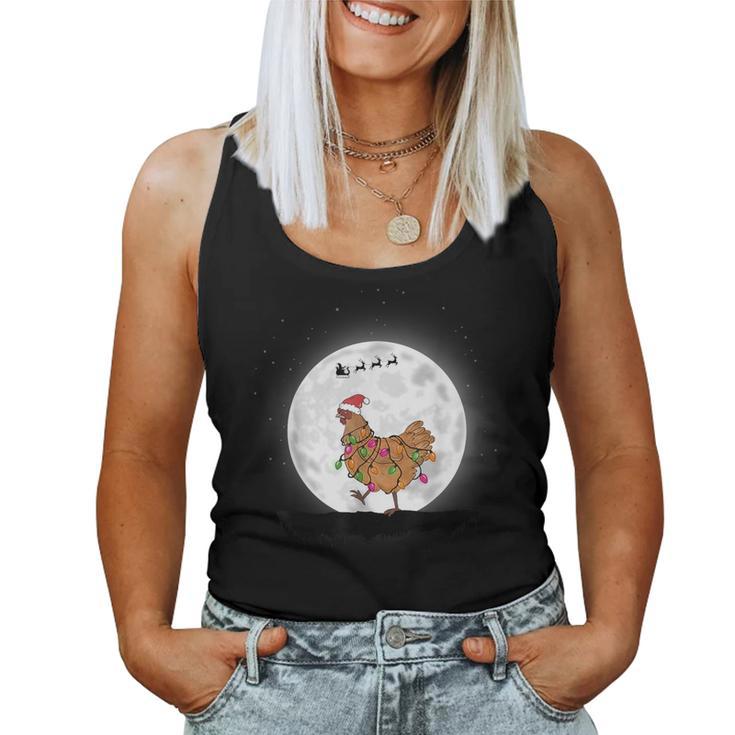 Santa Chicken Christmas Lights Chicken Farmer Christmas Tank Top Frauen