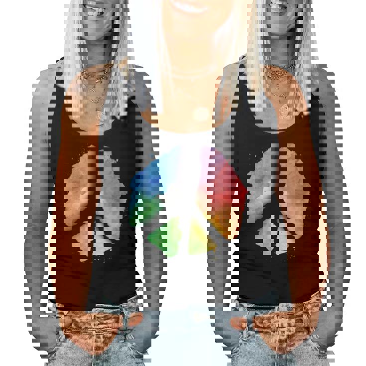 Signe De Paix Aquarelle Arc-En-Ciel Symbole De Paix Minimali Débardeur pour femme
