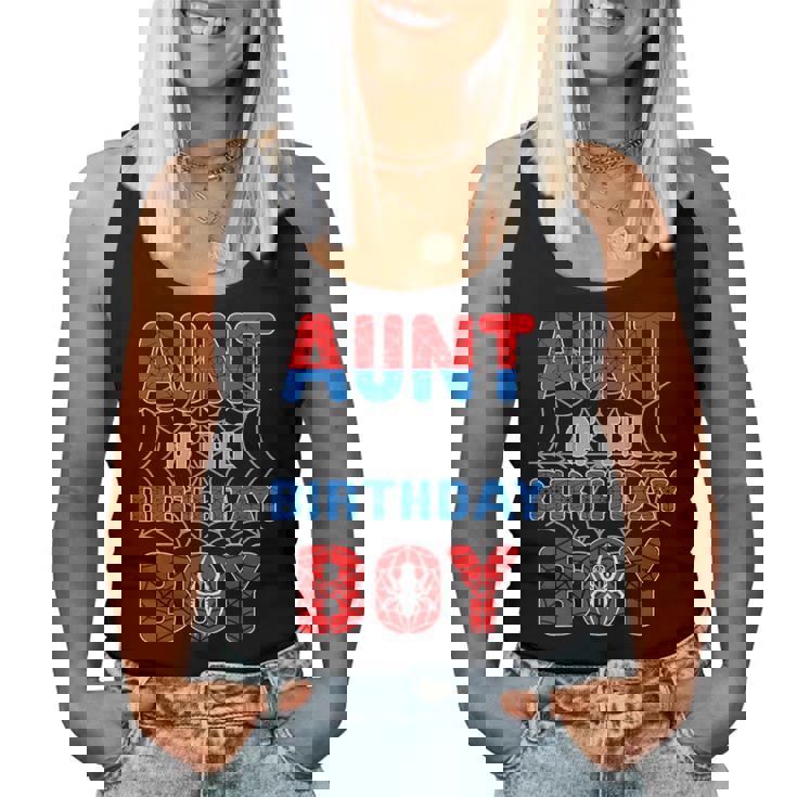 Spider Web Birthday Party Aunt Of The Birthday Boy Women Tank Top