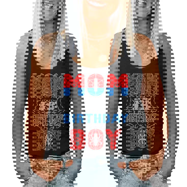 Spider Web Birthday Party Mom Of The Birthday Boy Women Tank Top