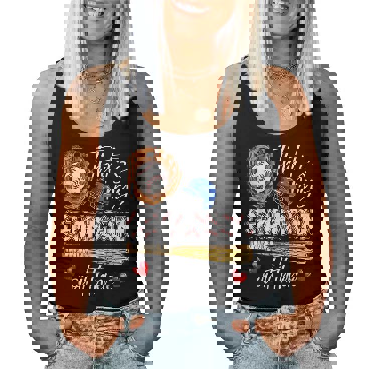 That's My Grandson Out There Baseball Grandma Women Tank Top