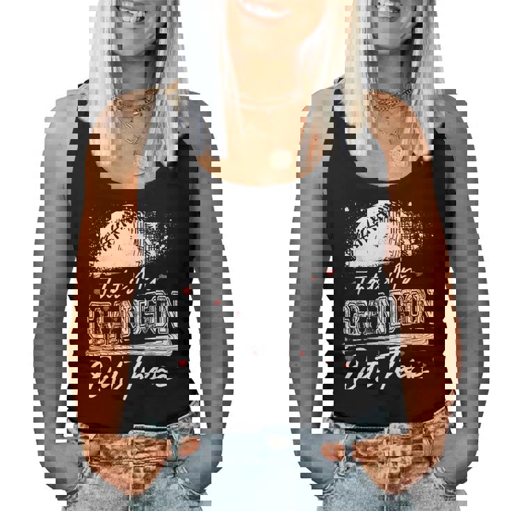 That's My Grandson Out There Grandma Baseball Mother's Day Women Tank Top