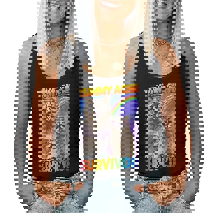 Tummy Ache Survivor Raccoon Women's Tank Top - Playful Statement