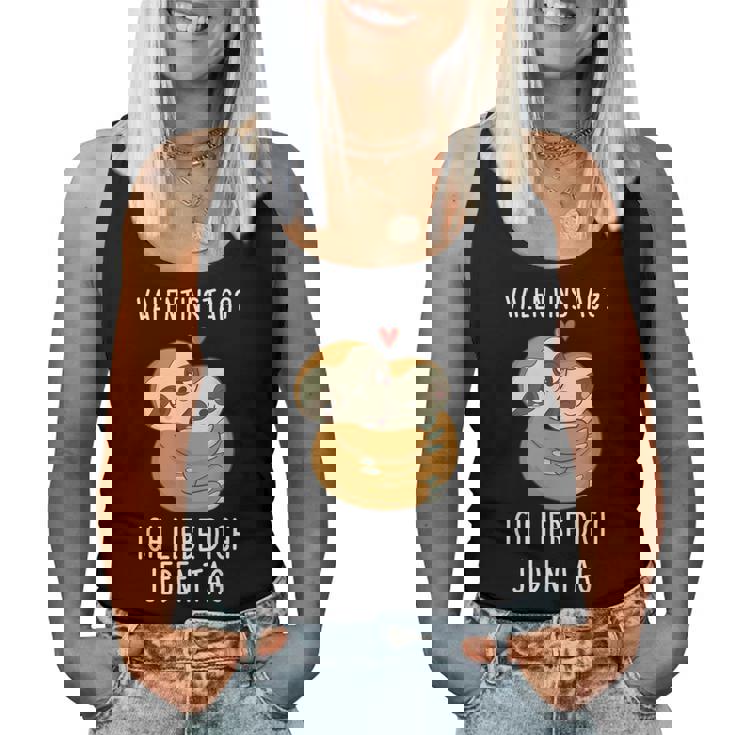 Valentine's Day Ich Liebe Dich Jeden Tag Sloth Couple Tank Top Frauen