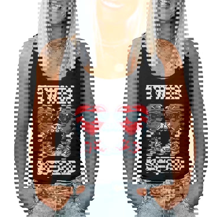 Valentines Day Twin Boys Or Twin Girls Heart Brother Sister Women Tank Top