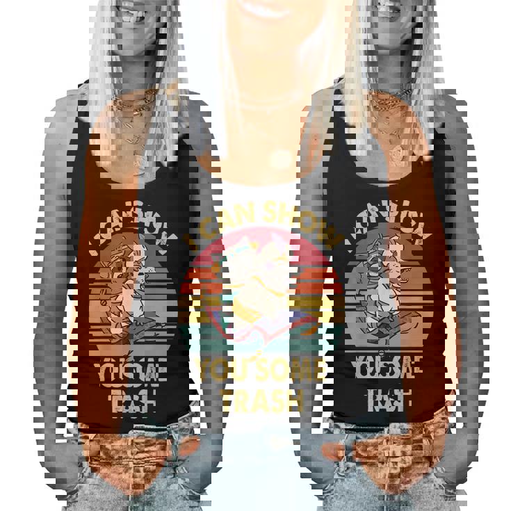 Vintage Raccoon Tank Top for Women - Rustic Trash Chic