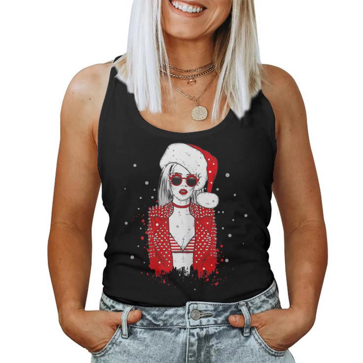 Women's Cool Trend Christmas Woman Christmas Hat Women's Christmas Tank Top Frauen