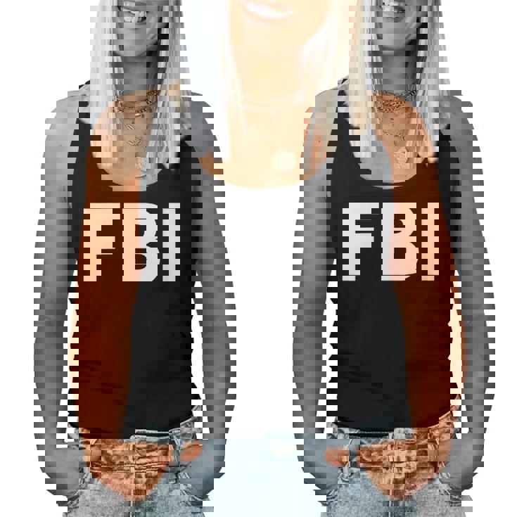 Women's Fbi Carnival Fancy Dress Costume Boys Top With-Neck Tank Top Frauen