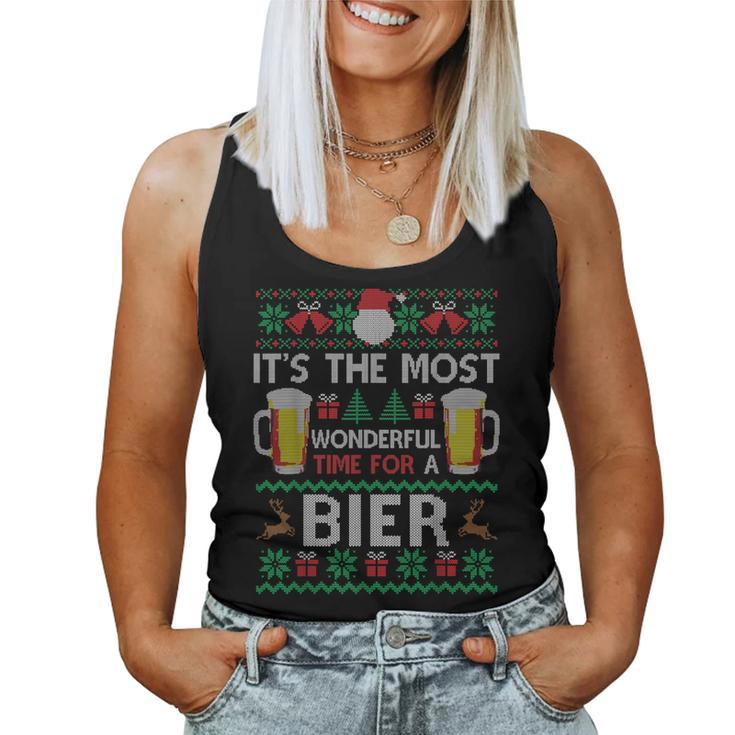 Most Wonderful Time For A Beer Ugly Christmas Sweater Tank Top Frauen