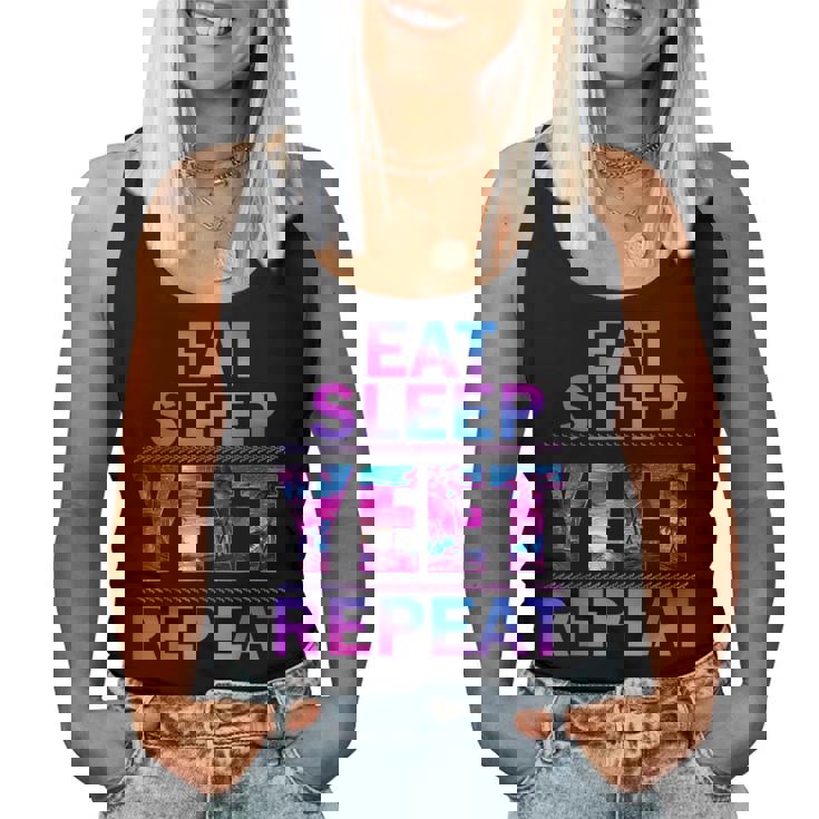 Yeet Eat Sleep Yeet Repeat Saying Kid Women Tank Top