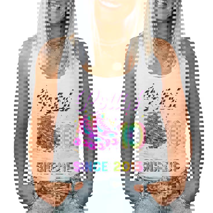 10Th Birthday Girl 10 Year Old Roller Skate Skating Women Tank Top