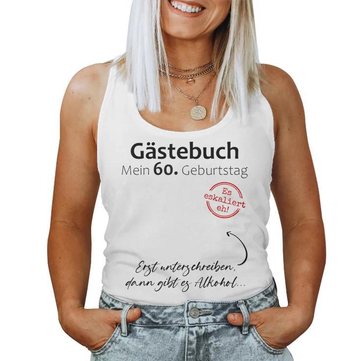 60Th Birthday Party Guest Book Man Woman Decoration Tank Top Frauen