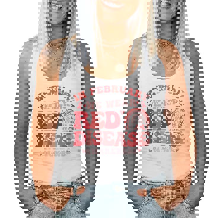 In February We Wear Red Chd Awareness Heart Health Groovy Women Tank Top