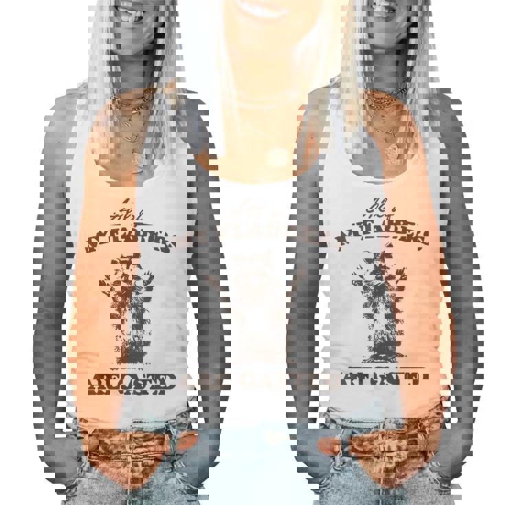 All Of My Flabbers Are Gasted Raccoon Women Tank Top