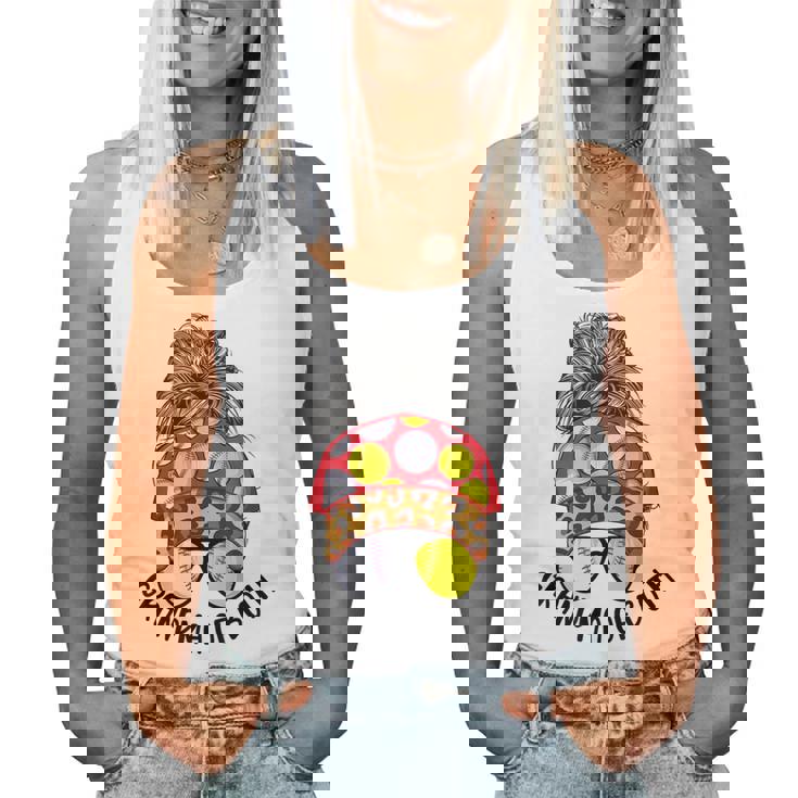 Grandma Of Both Messy Bun Softball Baseball Grandma Women Tank Top