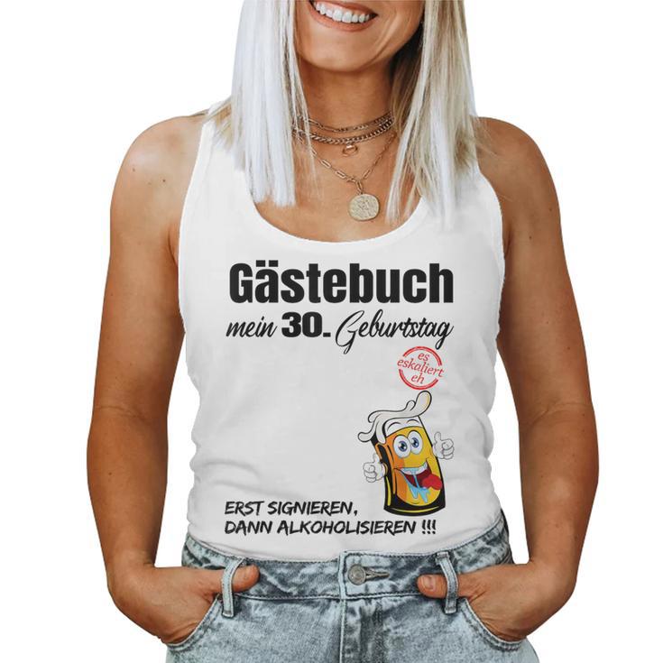 Guest Book 30Th Birthday Man Woman 30Th Birthday Decoration Tank Top Frauen