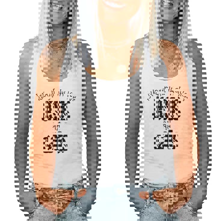 Just A Girl Who Loves Jesus And Cats Christian Women Tank Top
