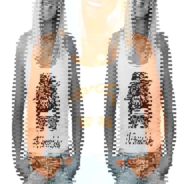Nonni Leopard Messy Bun Mother's Day For Grandmothers Women Tank Top