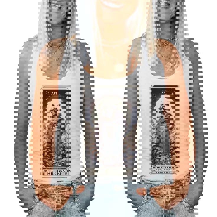 Raccoon Tarot Card The Lovers Raccoon Women Tank Top