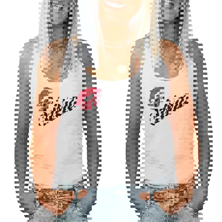 Sabrina Bold Red Lips Personalized Name For And Girls Women Tank Top