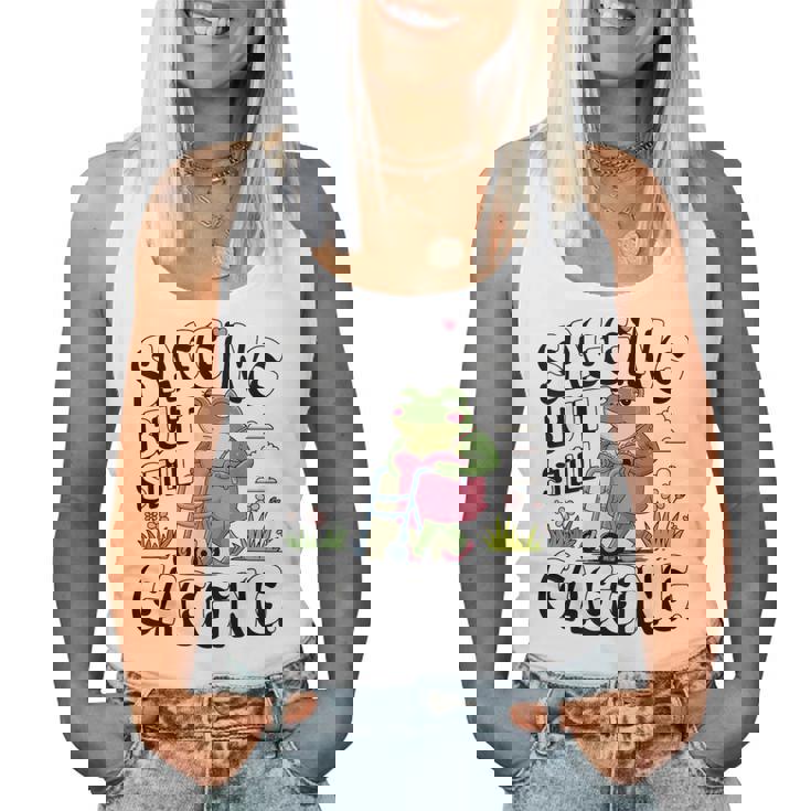 Sagging But Still Gagging Meme Frog Humor Girls Women Tank Top