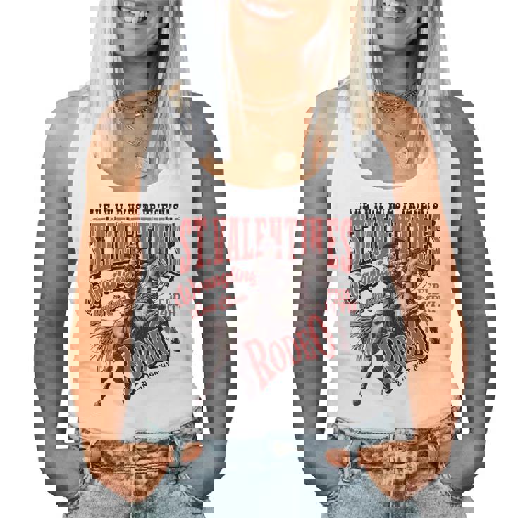 St Valentine’S Wild West Rodeo Vintage Western Horse Women Tank Top