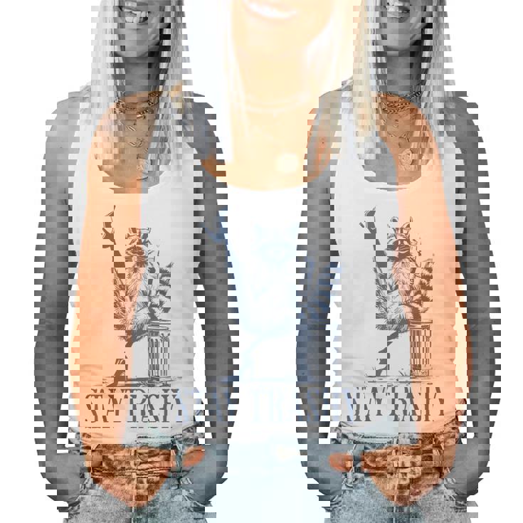 Stay Trashy Raccoon Halloween Tank Top | Women's Festive Apparel