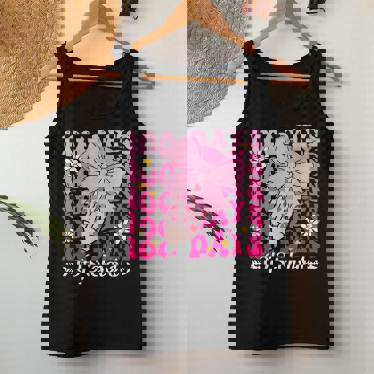 100 Days Of School Coquette Bow 100Th Day Of School Girls Women Tank Top Unique Gifts